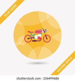 Transportation motorcycle flat icon with long shadow,eps10