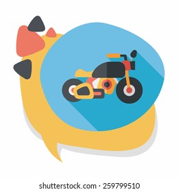 Transportation motorcycle flat icon with long shadow,eps10