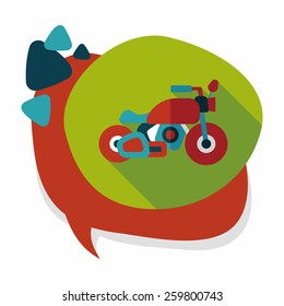Transportation motorcycle flat icon with long shadow,eps10