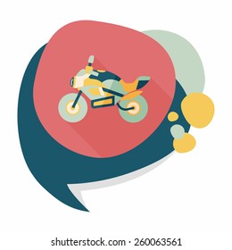 Transportation motorcycle flat icon with long shadow,eps10