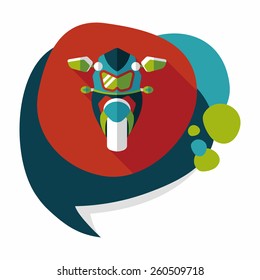 Transportation motorcycle flat icon with long shadow,eps10