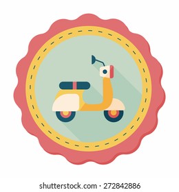 Transportation motorcycle flat icon with long shadow,eps10