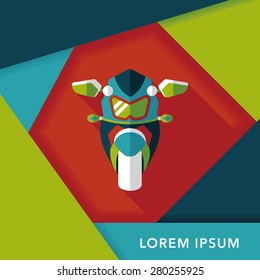 Transportation motorcycle flat icon with long shadow,eps10