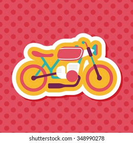Transportation motorcycle flat icon with long shadow,eps10