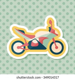 Transportation motorcycle flat icon with long shadow,eps10