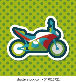 Transportation motorcycle flat icon with long shadow,eps10
