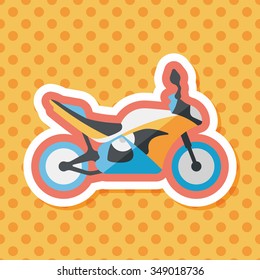 Transportation motorcycle flat icon with long shadow,eps10