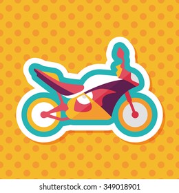Transportation motorcycle flat icon with long shadow,eps10