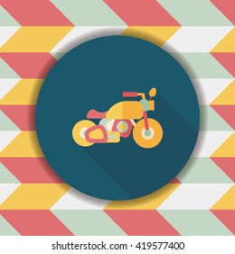 Transportation motorcycle flat icon with long shadow,eps10