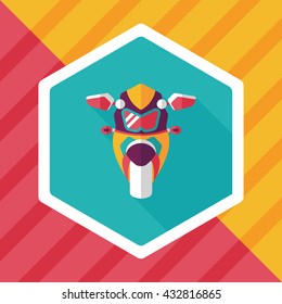 Transportation motorcycle flat icon with long shadow,eps10