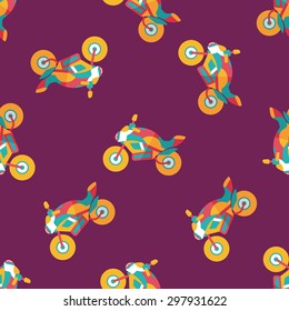 Transportation motorcycle flat icon,eps10 seamless pattern background