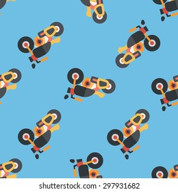 Transportation motorcycle flat icon,eps10 seamless pattern background