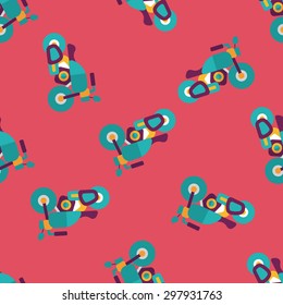 Transportation motorcycle flat icon,eps10 seamless pattern background
