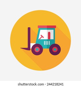 Transportation moving truck flat icon with long shadow,eps10