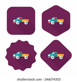 Transportation moving truck flat icon with long shadow,eps10