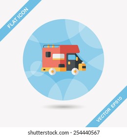 Transportation moving truck flat icon with long shadow,eps10