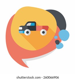 Transportation moving truck flat icon with long shadow,eps10