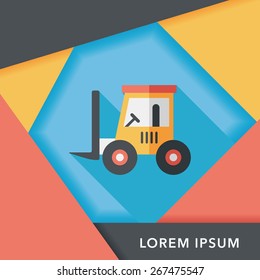 Transportation moving truck flat icon with long shadow,eps10