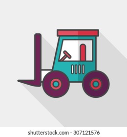 Transportation moving truck flat icon with long shadow,eps10