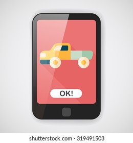 Transportation moving truck flat icon with long shadow,eps10