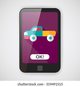 Transportation moving truck flat icon with long shadow,eps10