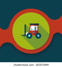 Transportation moving truck flat icon with long shadow,eps10