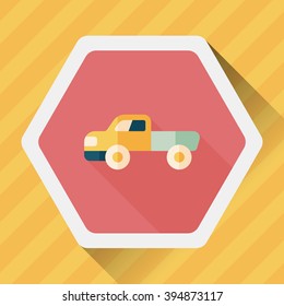 Transportation moving truck flat icon with long shadow,eps10