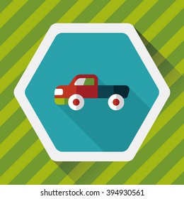 Transportation moving truck flat icon with long shadow,eps10