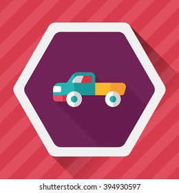 Transportation moving truck flat icon with long shadow,eps10