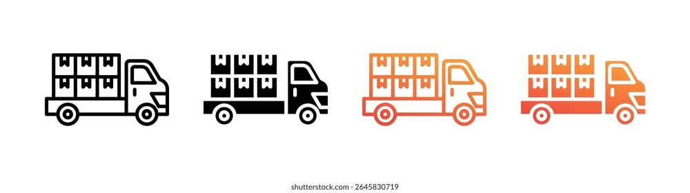 Transportation Multi Style Icon Set Vector