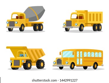transportation object set bundle vector illustration