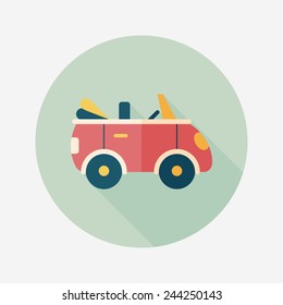 Transportation open car flat icon with long shadow,eps10