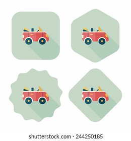 Transportation open car flat icon with long shadow,eps10