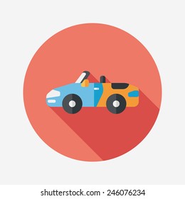 Transportation open car flat icon with long shadow,eps10