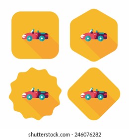Transportation open car flat icon with long shadow,eps10