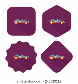 Transportation open car flat icon with long shadow,eps10