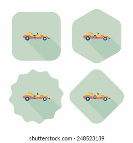 Transportation open car flat icon with long shadow,eps10