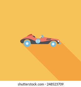 Transportation open car flat icon with long shadow,eps10