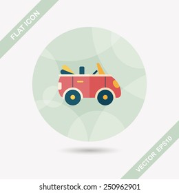 Transportation open car flat icon with long shadow,eps10