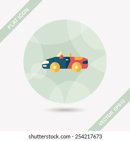 Transportation open car flat icon with long shadow,eps10