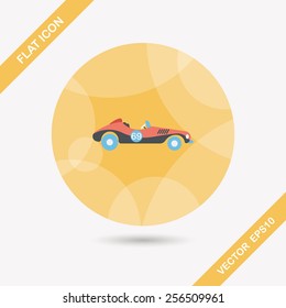 Transportation open car flat icon with long shadow,eps10