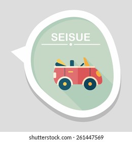 Transportation open car flat icon with long shadow,eps10