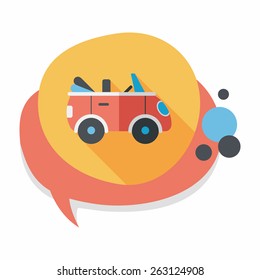 Transportation open car flat icon with long shadow,eps10