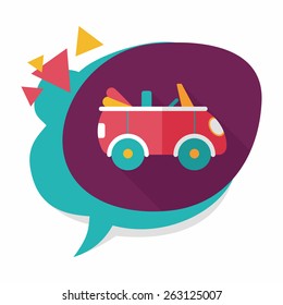 Transportation open car flat icon with long shadow,eps10