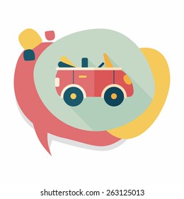 Transportation open car flat icon with long shadow,eps10