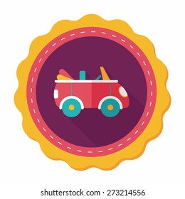 Transportation open car flat icon with long shadow,eps10
