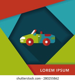 Transportation open car flat icon with long shadow,eps10
