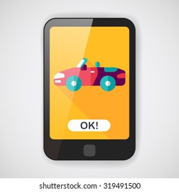 Transportation open car flat icon with long shadow,eps10