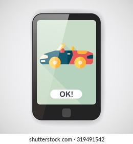 Transportation open car flat icon with long shadow,eps10