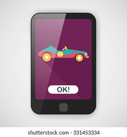 Transportation open car flat icon with long shadow,eps10